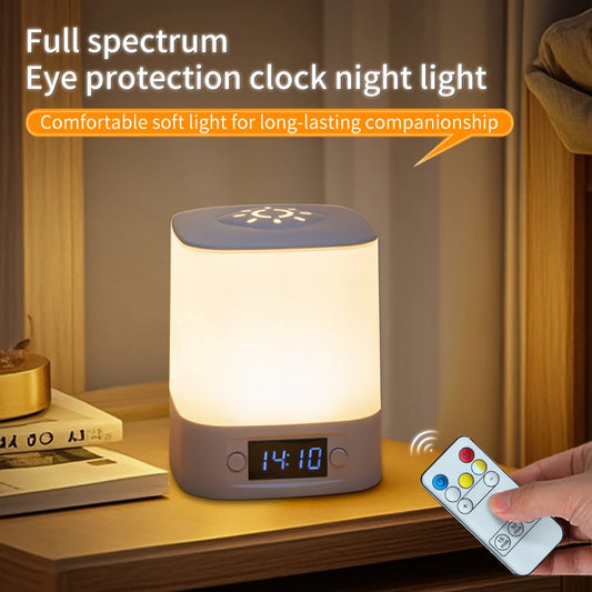 Portable Led Night Light with Clock Time Display